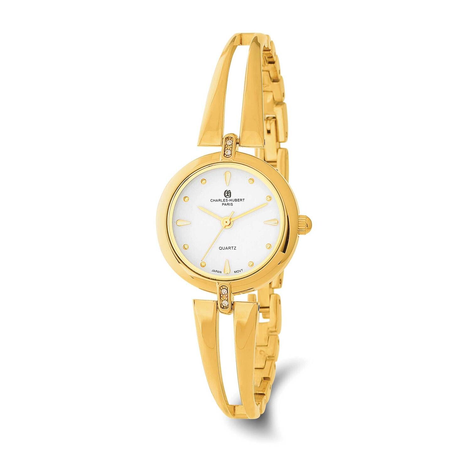 Ladies Charles Hubert Gold-Plated Brass White Dial Watch XWA6586, MPN: XWA6586, 848870010176