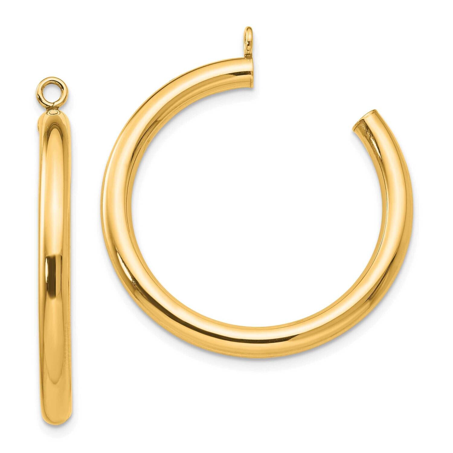 Tube Hoop Earring Jackets 14k Polished Gold XWJ7Y