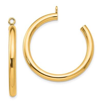 Tube Hoop Earring Jackets 14k Polished Gold XWJ7Y, MPN: XWJ7Y,