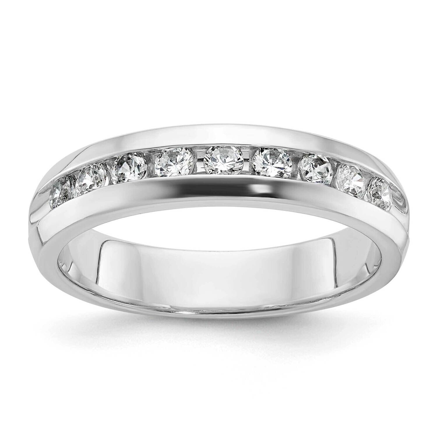 Ibgoodman Men&#39;s Polished 9-Stone 1/2 Carat Aa Quality Diamond Ring 14k White Gold B32991-4WAA by IB…
