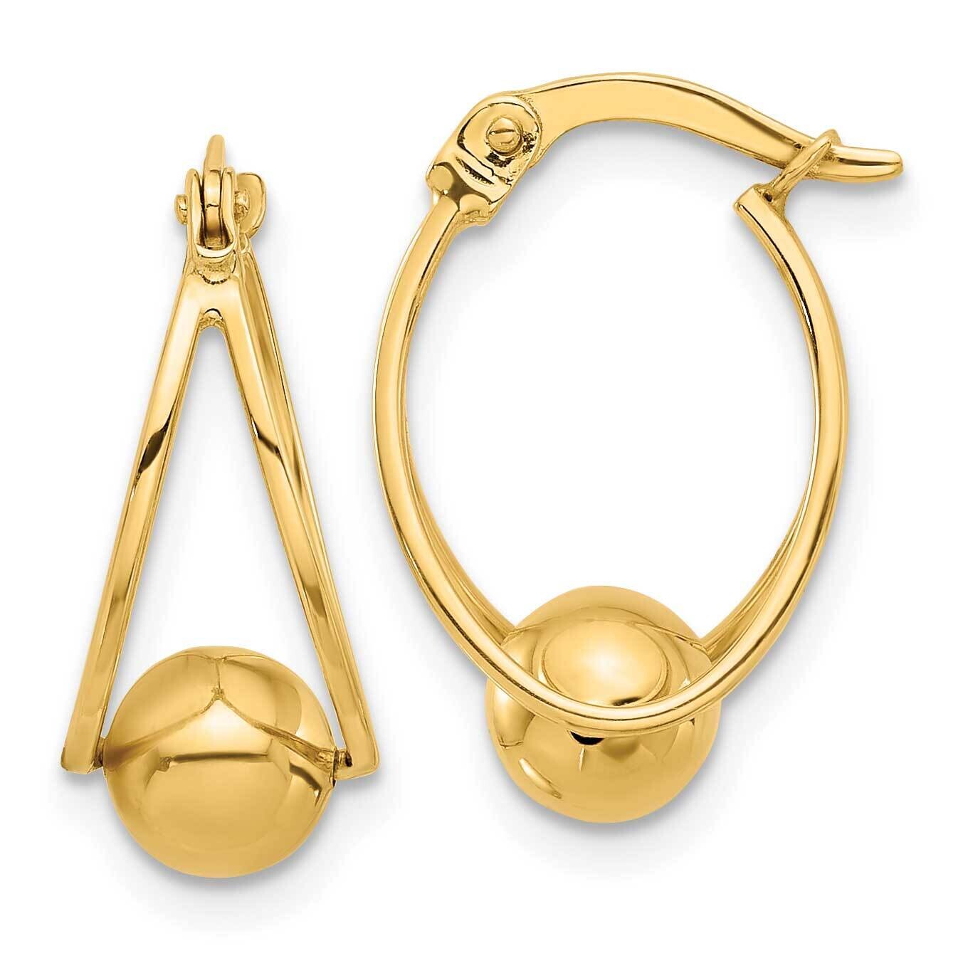 Double Row Ball Hoop Earrings 14k Polished Gold YE2138