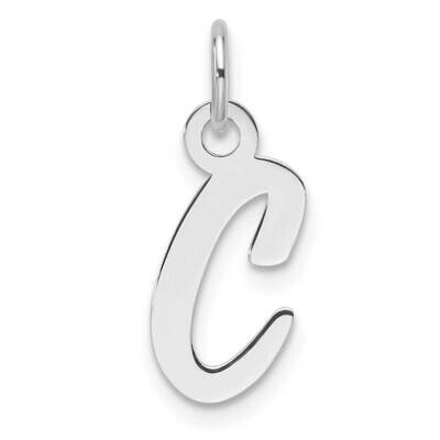 Slanted Block Letter C Initial Charm 14k White Gold YC1526C, MPN: YC1526C,