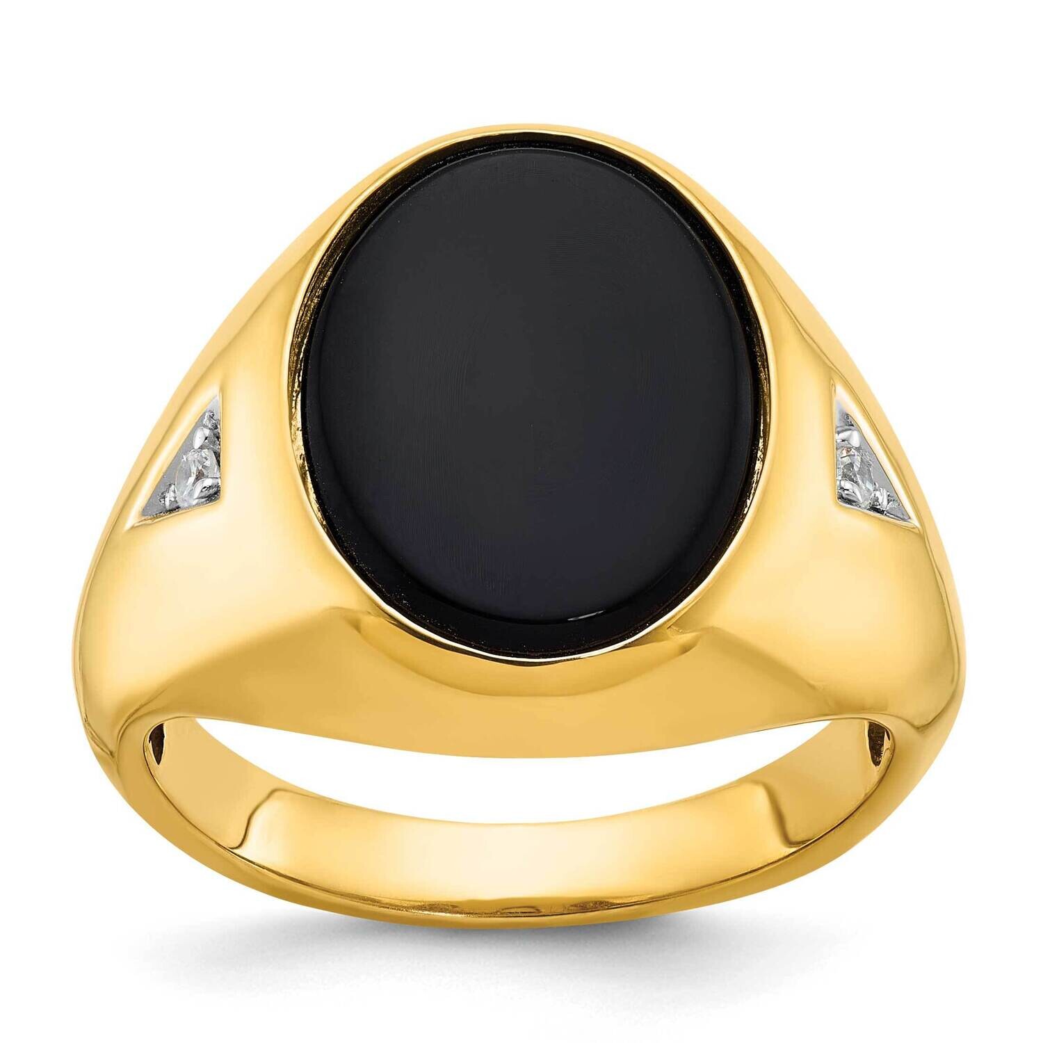 Ibgoodman Men&#39;s Oval Onyx 1/15 Carat Diamond Complete Ring 14k Gold B52139-4YOX/AA by IBGoodman, MP…