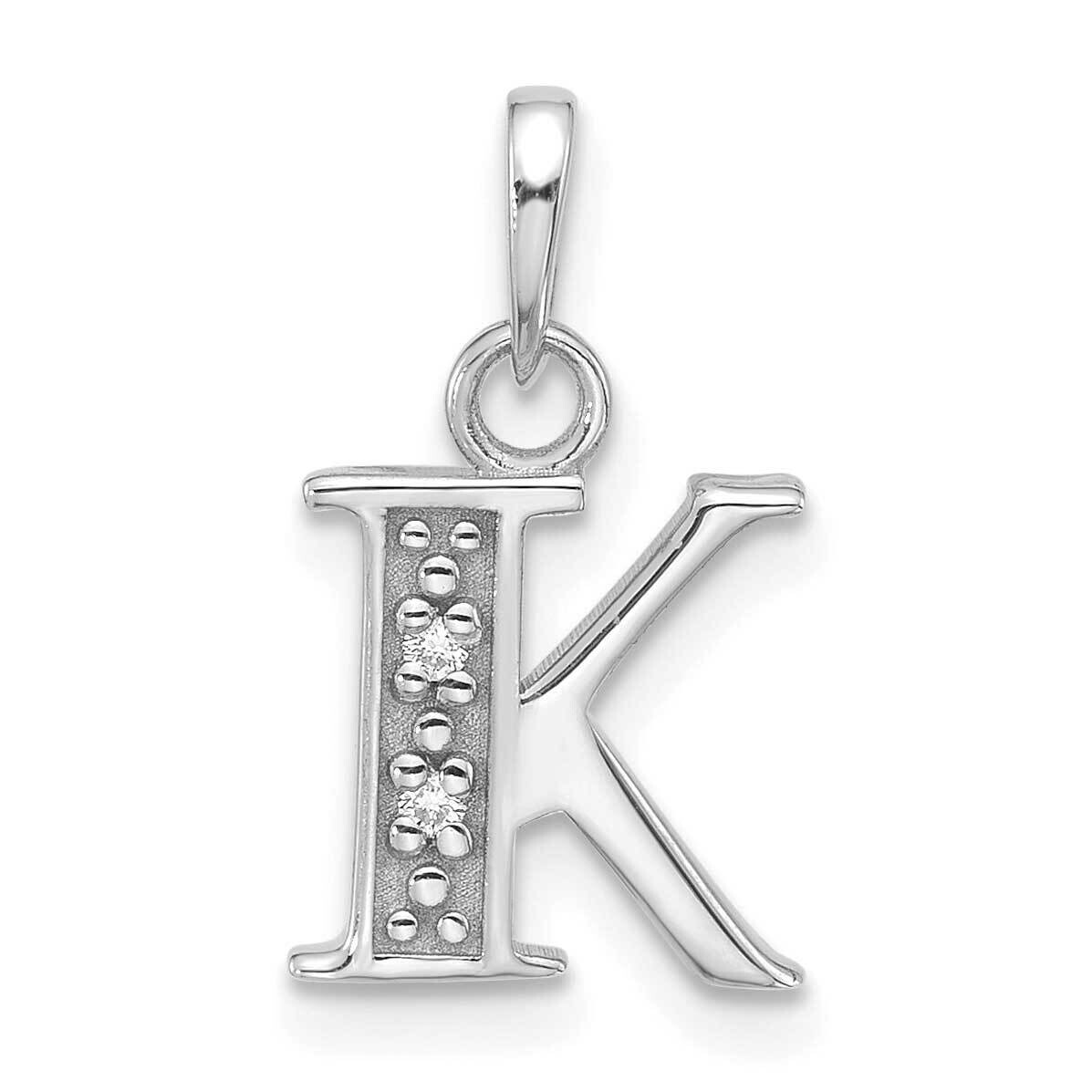 Diamond Letter K Initial Pendant 14k White Gold YC1541WK, MPN: YC1541WK,