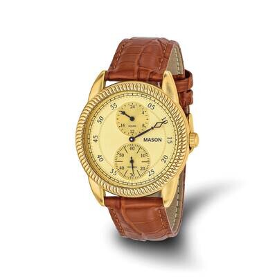 Mason Sales Gold-Tone Brown Leather BWatch Stainless Steel XWA6522, MPN: XWA6522,