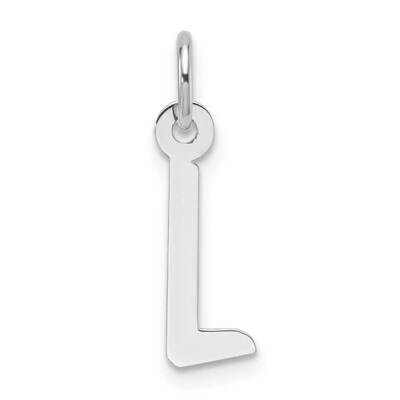 Slanted Block Letter L Initial Charm 14k White Gold YC1526L, MPN: YC1526L,