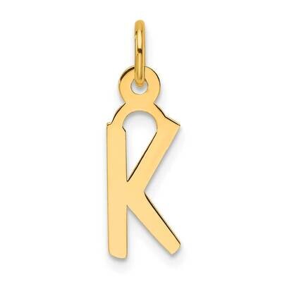 Slanted Block Letter K Initial Charm 14k Gold YC1552K, MPN: YC1552K,