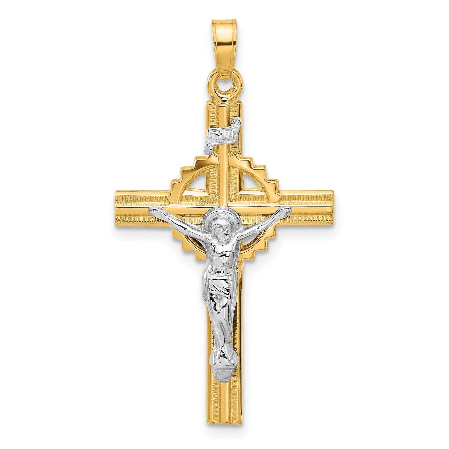 Textured Hollow Inri Crucifix Pendent 14k Two-Tone Gold XR2093 by Men&#39;s Jewelry and Accessories, MP…