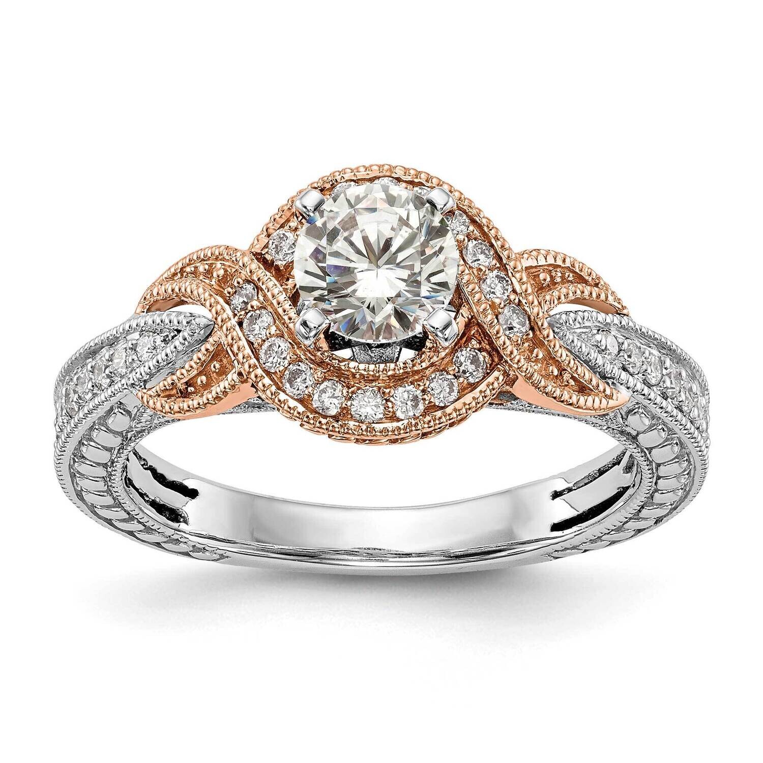 Criss-Cross Peg Set 1/4 Carat Diamond Semi-Mount Engagement Ring 14k Two-Tone Gold RM2548E-025-RWAA…