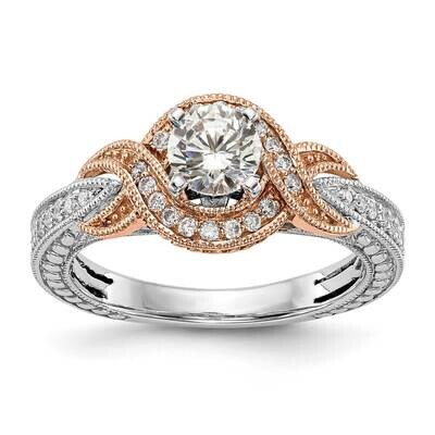 Criss-Cross Peg Set 1/4 Carat Diamond Semi-Mount Engagement Ring 14k Two-Tone Gold RM2548E-025-RWAA…