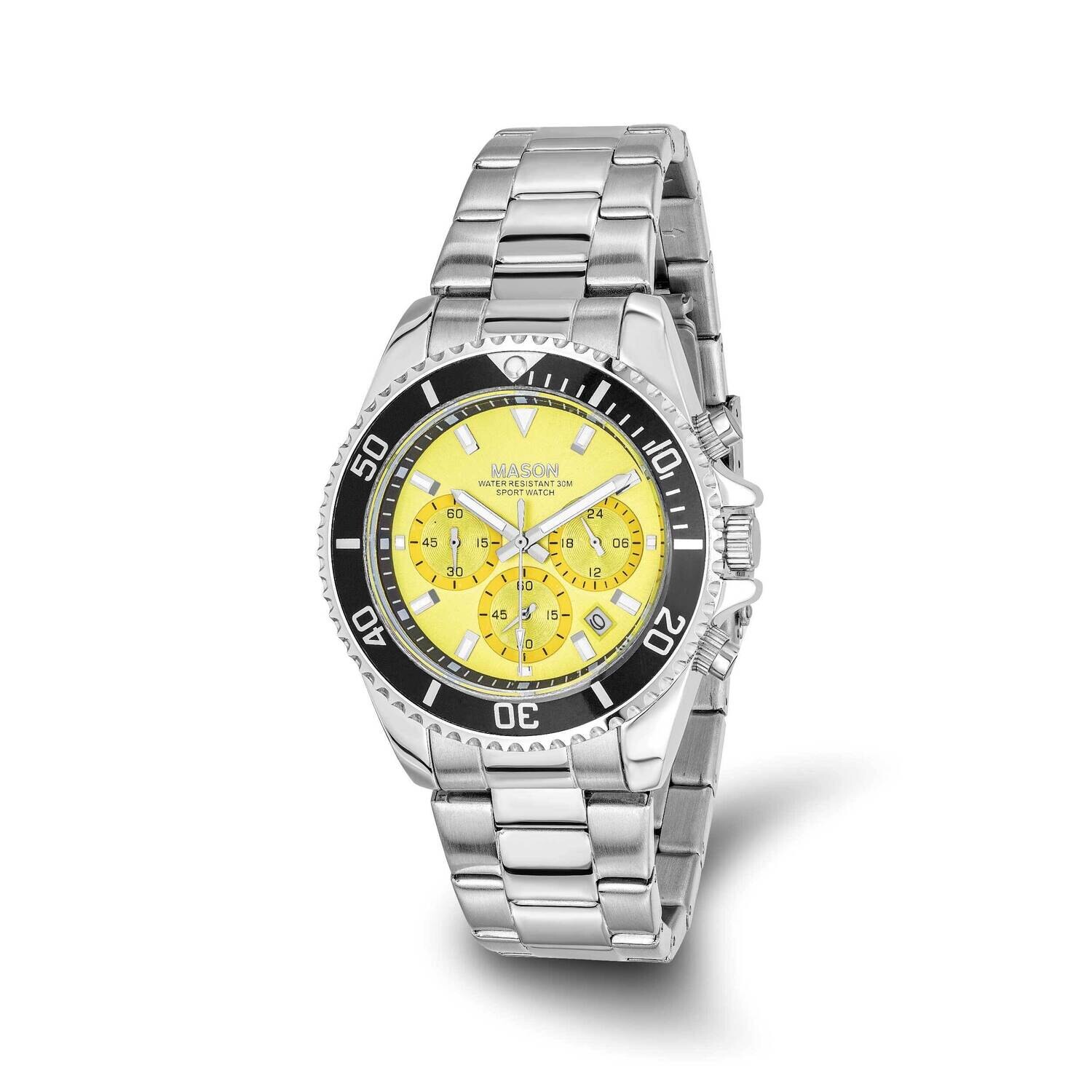 Mason Sales Chronograph Yellow Dial Watch Stainless Steel XWA6514