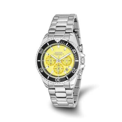 Mason Sales Chronograph Yellow Dial Watch Stainless Steel XWA6514, MPN: XWA6514,