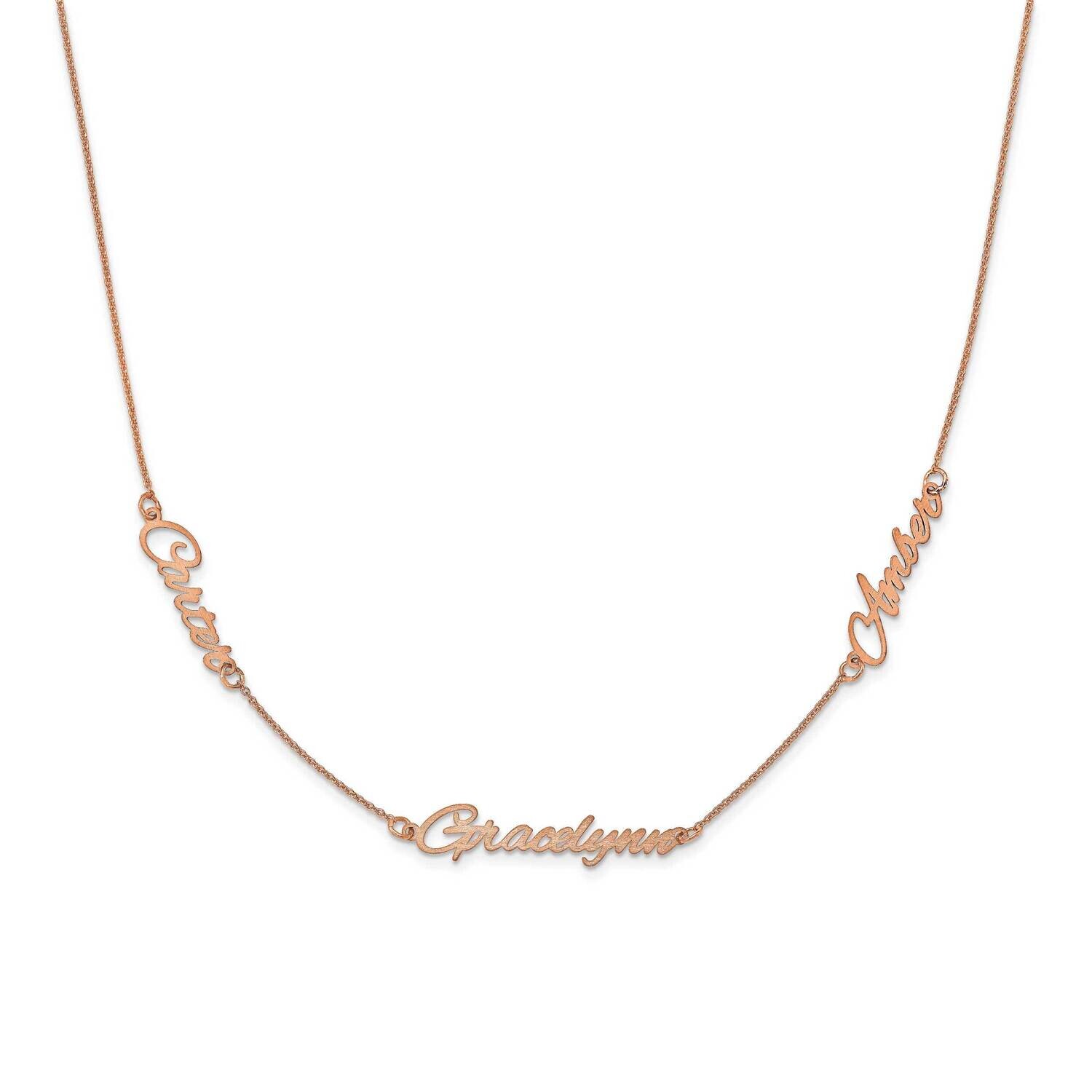 Brushed 3 Name Necklace 14k Rose Gold XNA879R, MPN: XNA879R,