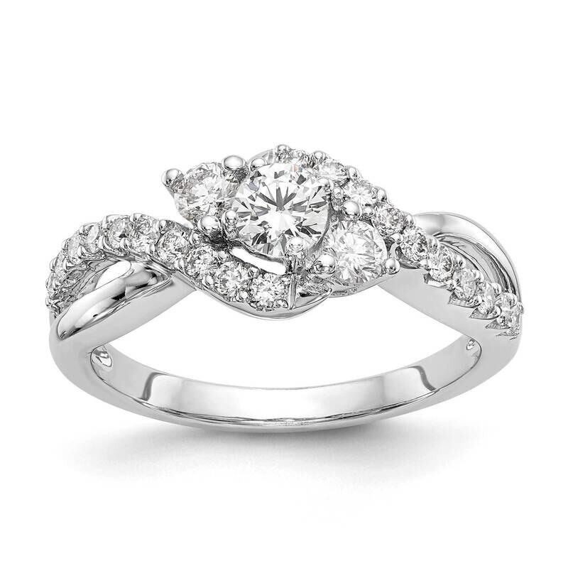 Criss-Cross Peg Set 1/2 Carat Diamond Semi-Mount Engagement Ring 14k White Gold RM2554E-050-WAA, MP…