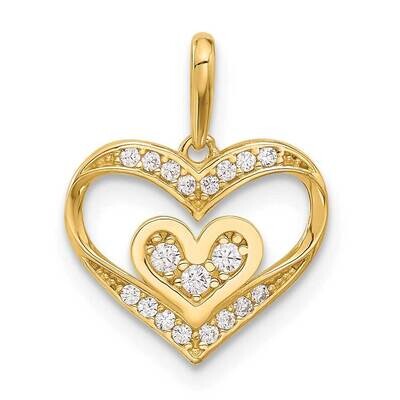 CZ Heart Pendant 14k Polished Gold YC1564, MPN: YC1564,