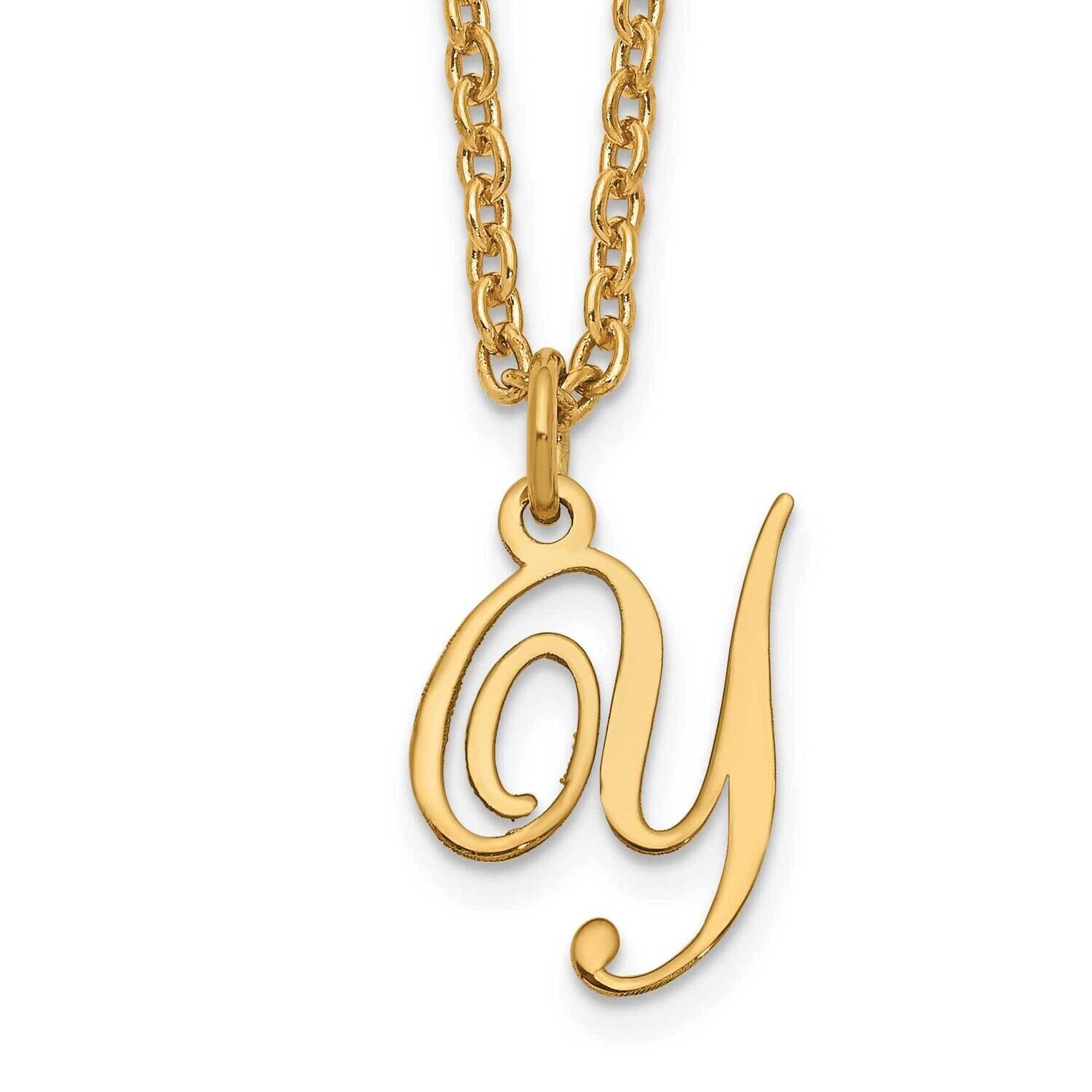 Gold-Plated Letter Y Initial Necklace Sterling Silver XNA756GP/Y, MPN: XNA756GP/Y,