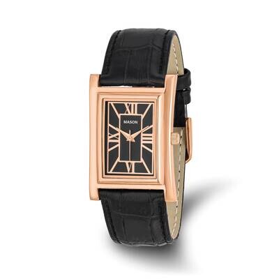 Mason Sales Ladies Rose Gold-Plated Black Leather BWatc Stainless Steel XWA6546, MPN: XWA6546,