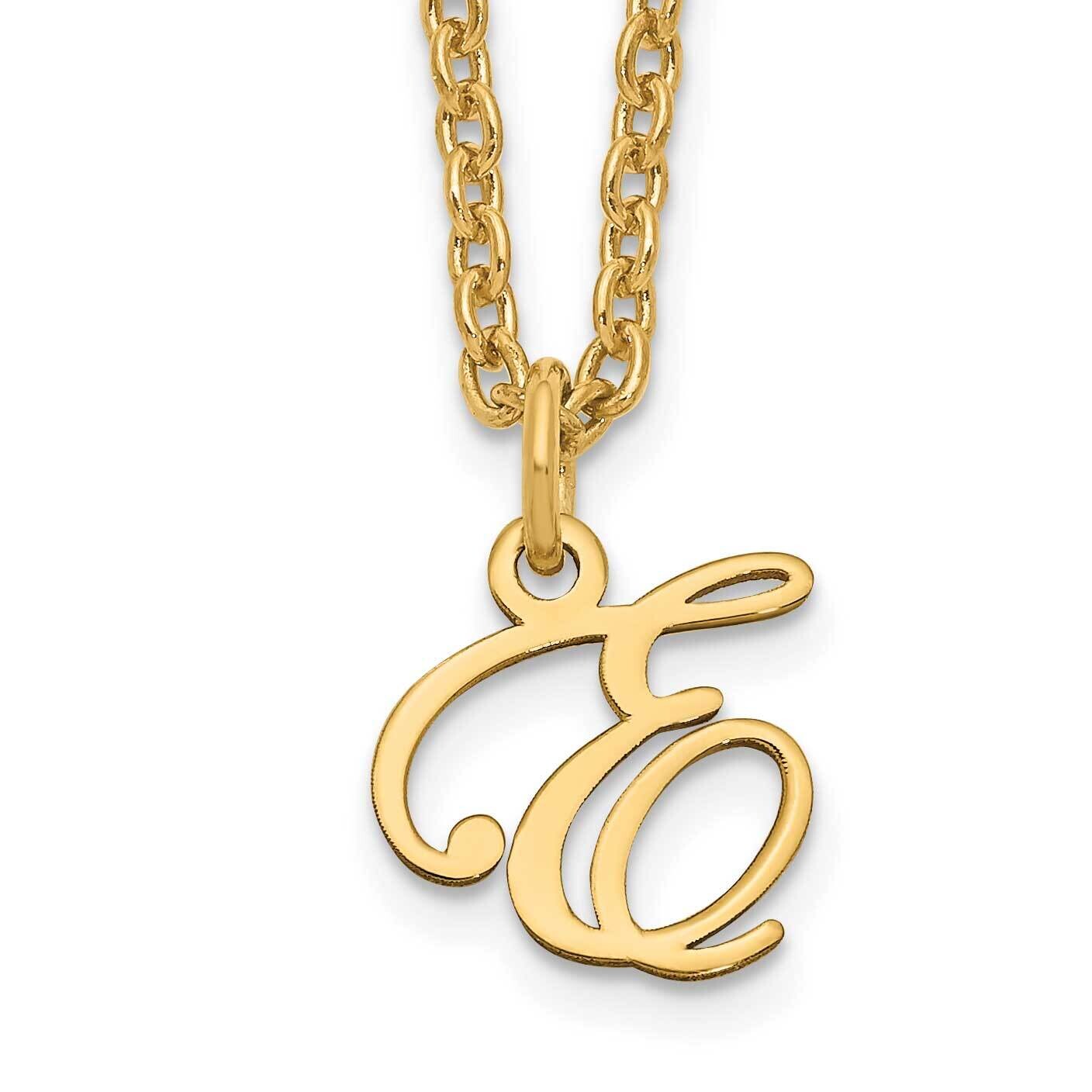 Gold-Plated Letter E Initial Necklace Sterling Silver XNA756GP/E, MPN: XNA756GP/E,