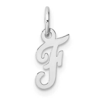 Small Script Letter F Initial Charm 14k White Gold YC1527F, MPN: YC1527F,