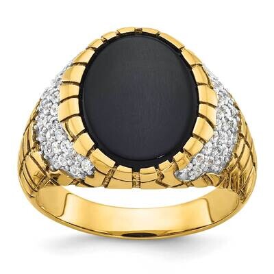 Ibgoodman Men&#39;s Onyx 7/8 Carat Diamond Nugget Complete Ring 14k Gold B52164-4YOX/AA by IBGoodman, M…