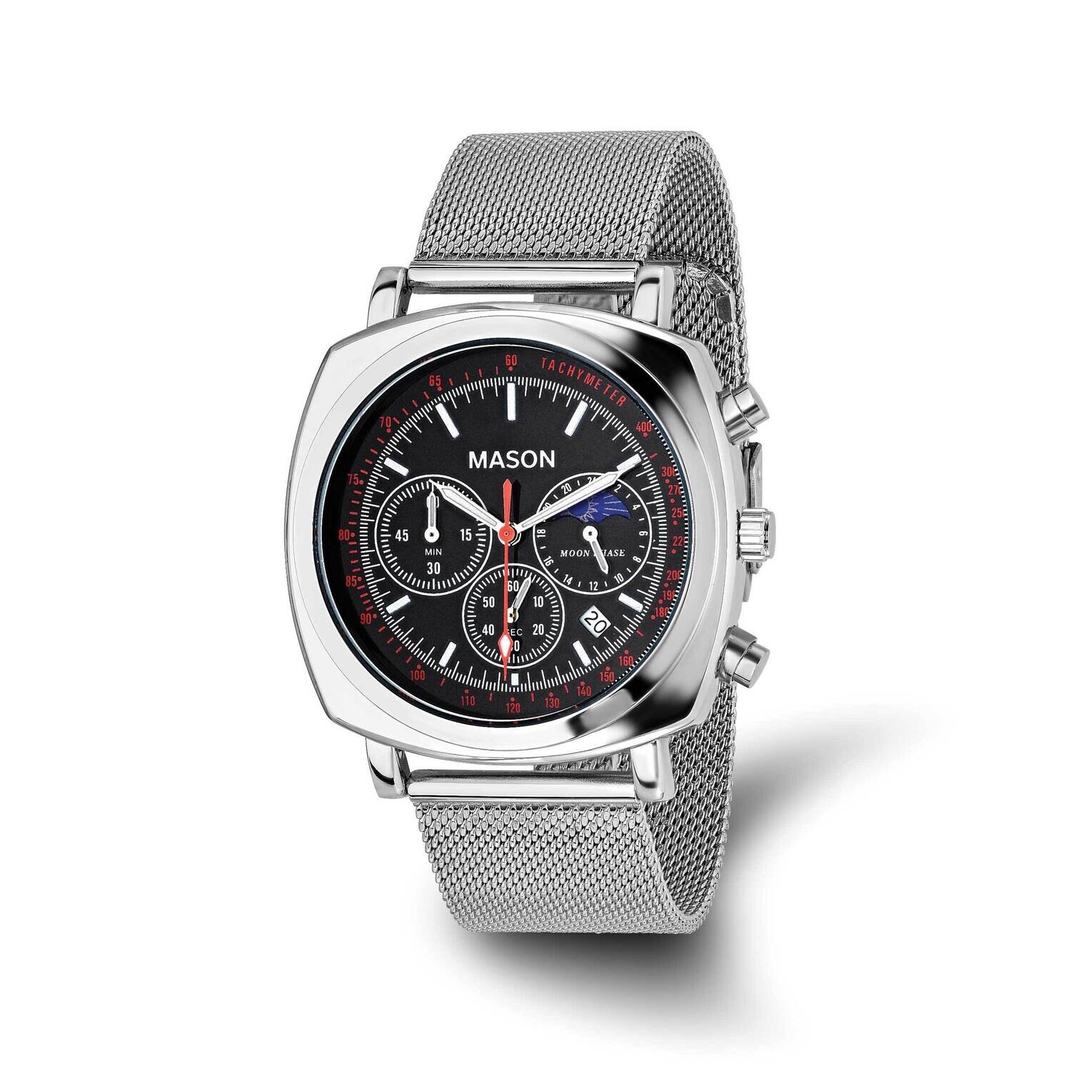 Mason Sales Chronograph Mesh BBlack Dial Watch Stainless Steel XWA6499, MPN: XWA6499,