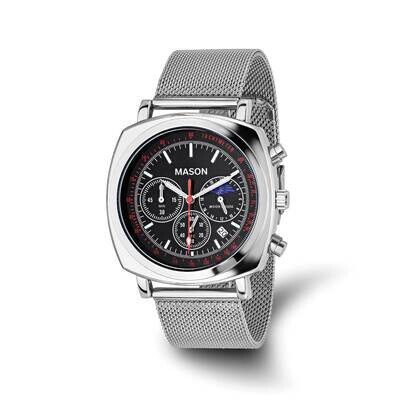 Mason Sales Chronograph Mesh BBlack Dial Watch Stainless Steel XWA6499, MPN: XWA6499,
