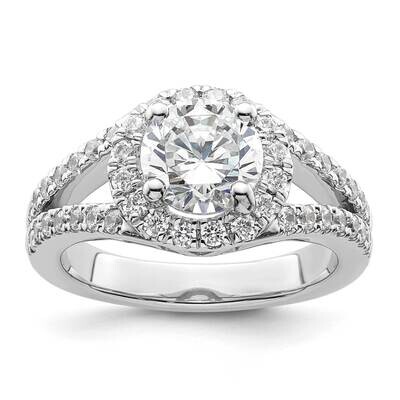 Round Diamond Semi-Mount Halo Engagement Ring 14k White Gold RM2125E-150-WAA, MPN: RM2125E-150-WAA,