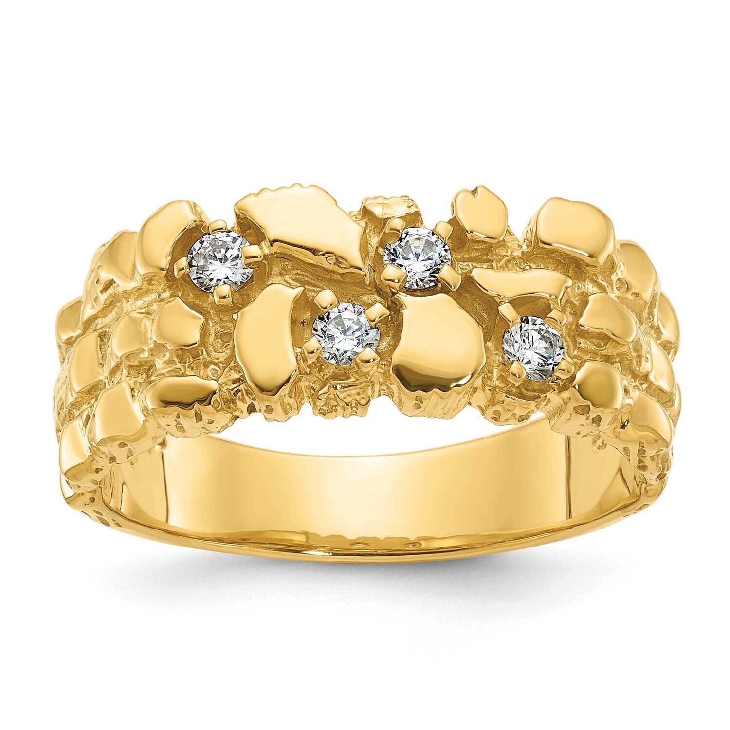 Ibgoodman Men's 1/3 Carat Diamond Nugget Complete Ring 14k Gold B09706-4YAA