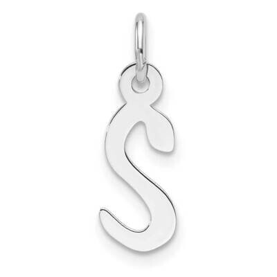 Slanted Block Letter S Initial Charm 14k White Gold YC1526S, MPN: YC1526S,