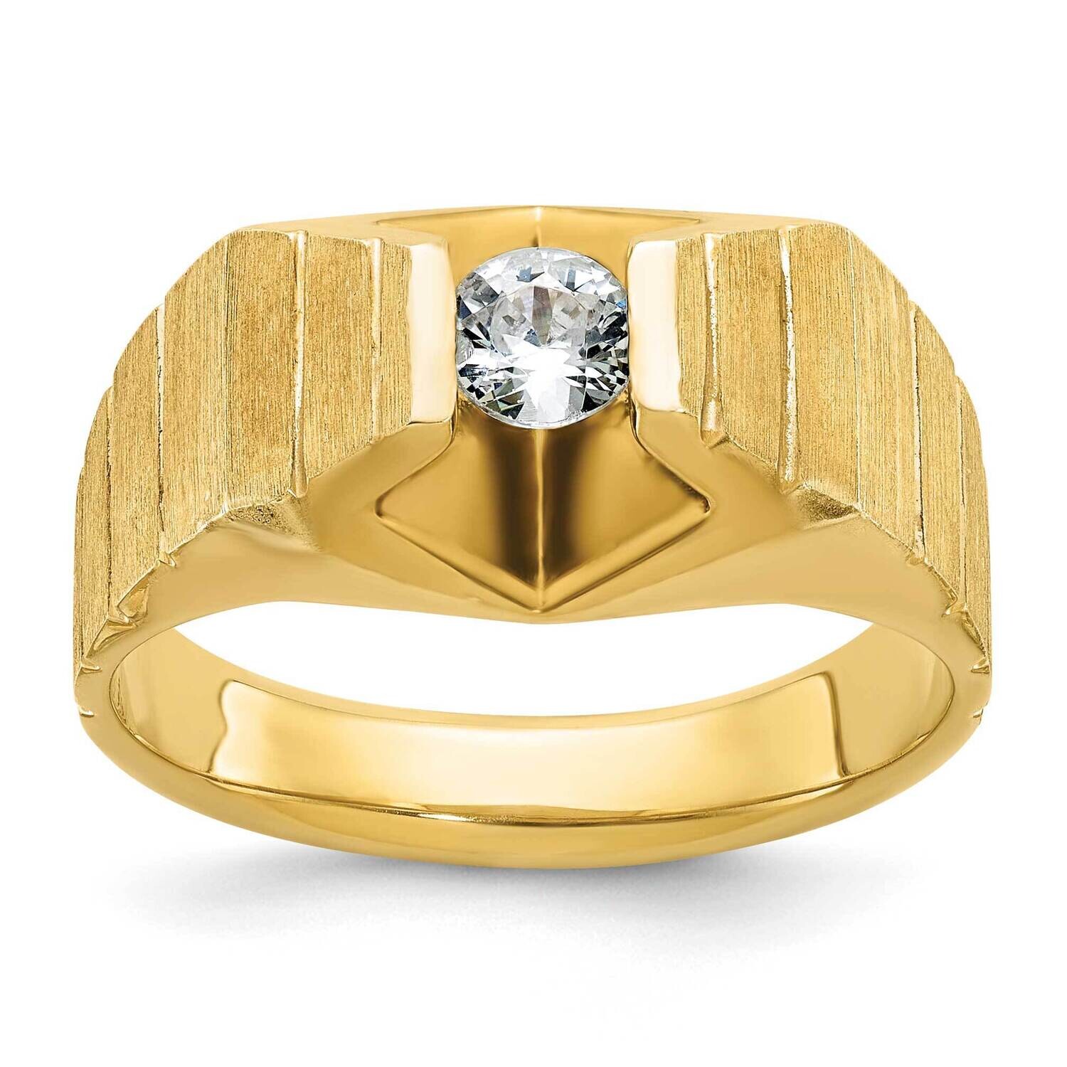 Ibgoodman Men&#39;s Polished Satin 1/3 Carat Diamond Complete Ring 14k Gold B56922-4YAA by IBGoodman, M…
