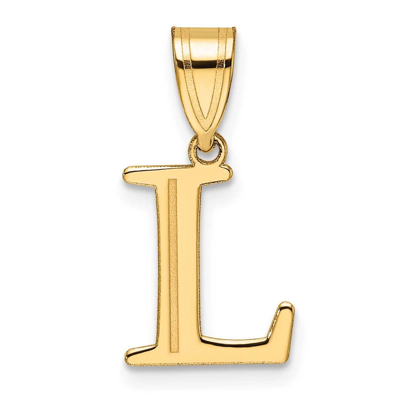 Etched Letter L Initial Pendant 14k Polished Gold YC1539L, MPN: YC1539L,