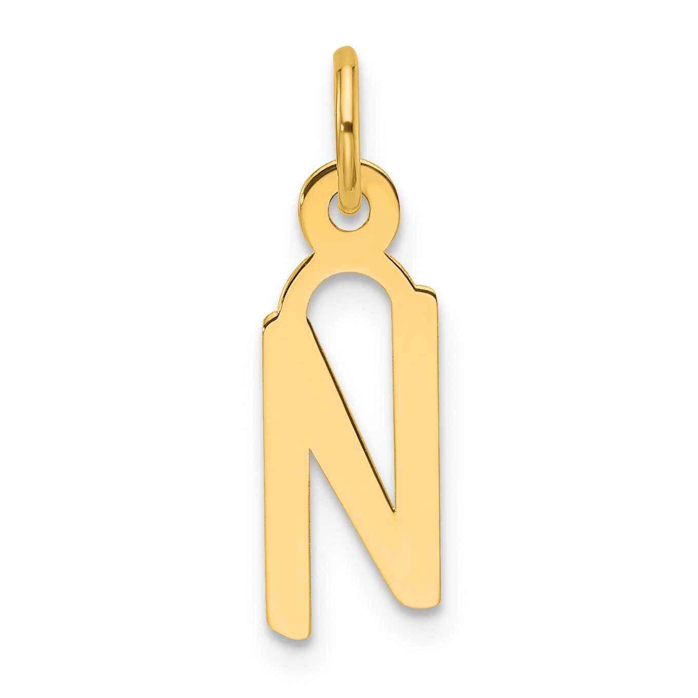 Slanted Block Letter N Initial Charm 14k Gold YC1552N, MPN: YC1552N,