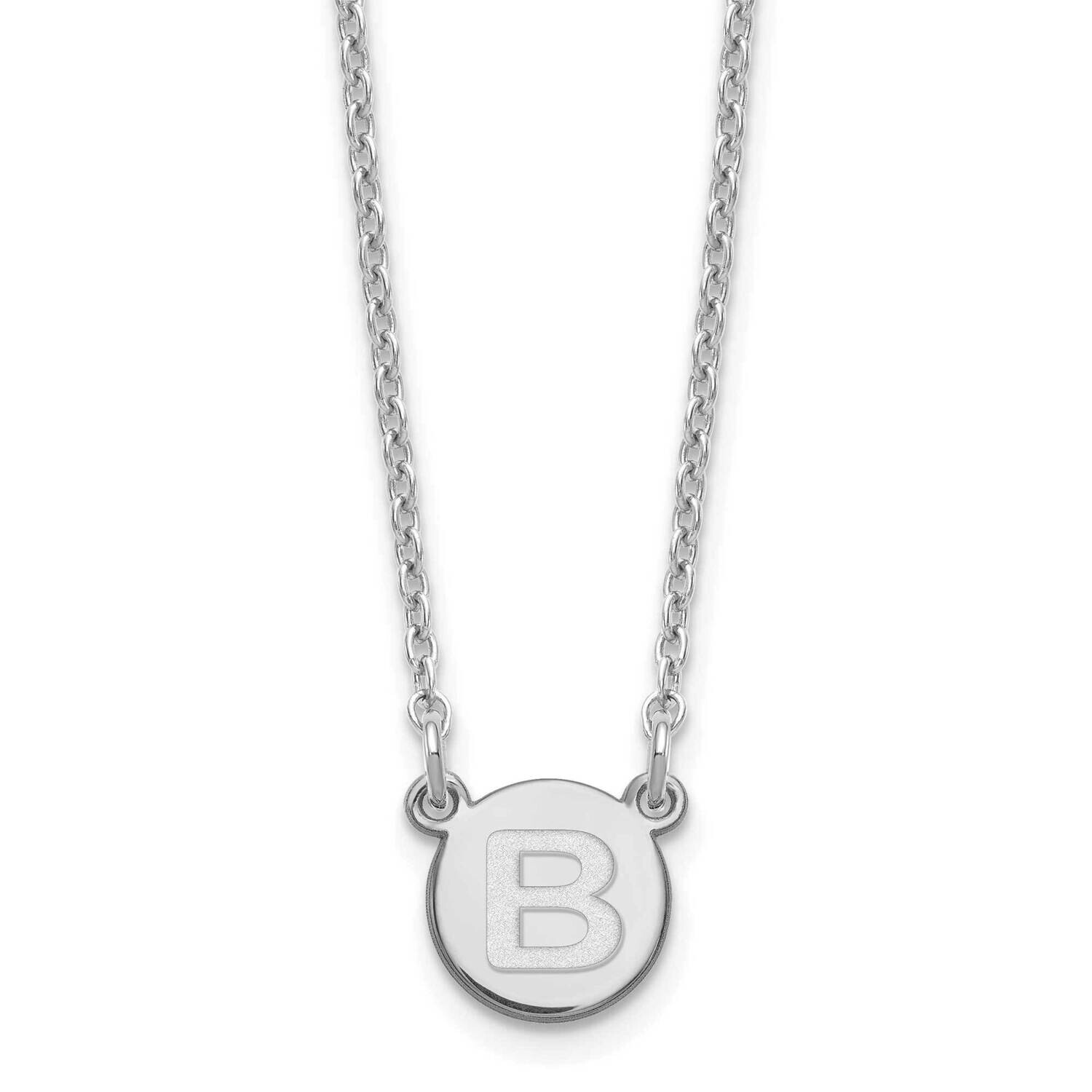 Tiny Circle Block Letter B Initial Necklace Sterling Silver Rhodium-Plated XNA722SS/B, MPN: XNA722S…