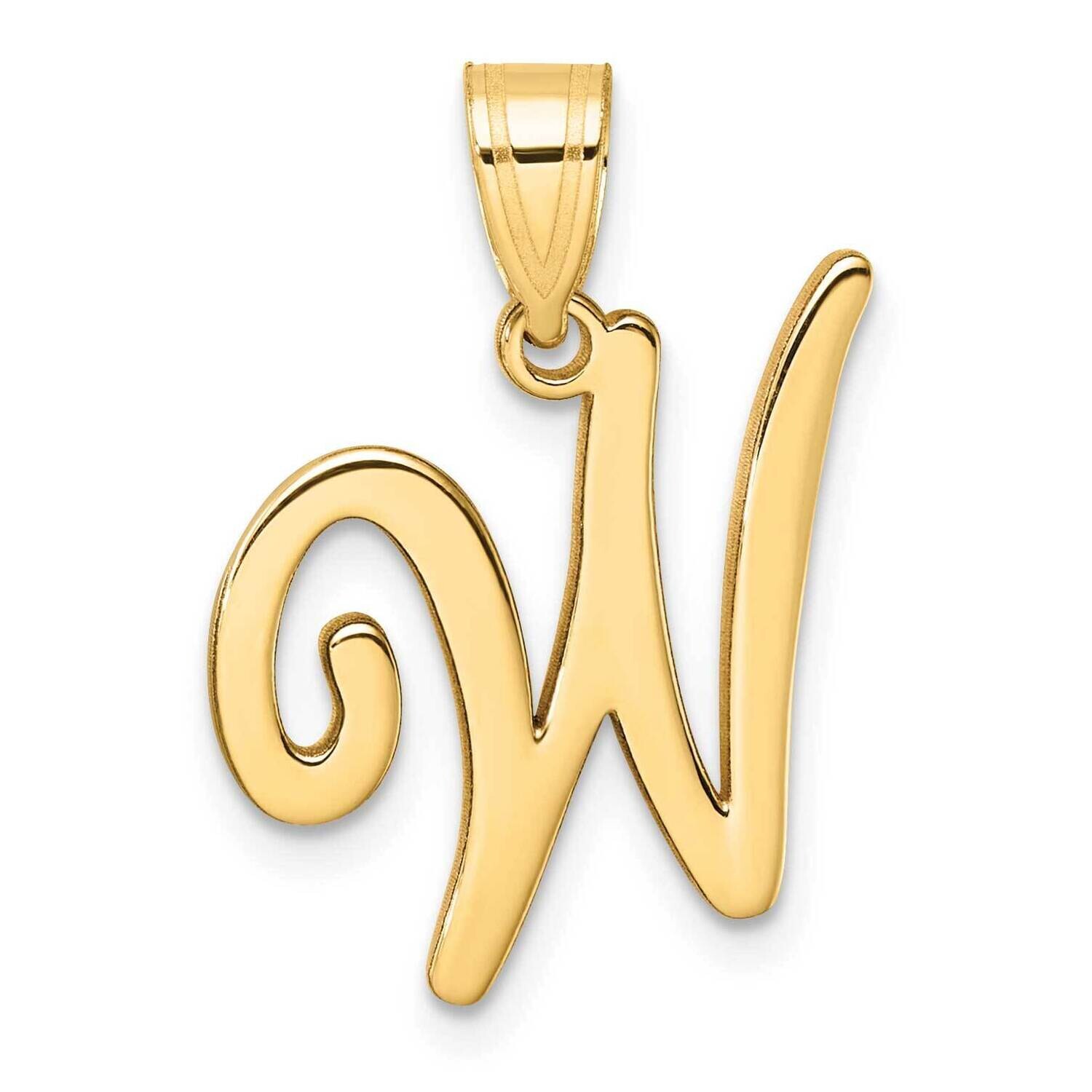 Script Letter W Initial Pendant 14k Gold YC1540W, MPN: YC1540W,