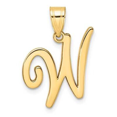 Script Letter W Initial Pendant 14k Gold YC1540W, MPN: YC1540W,