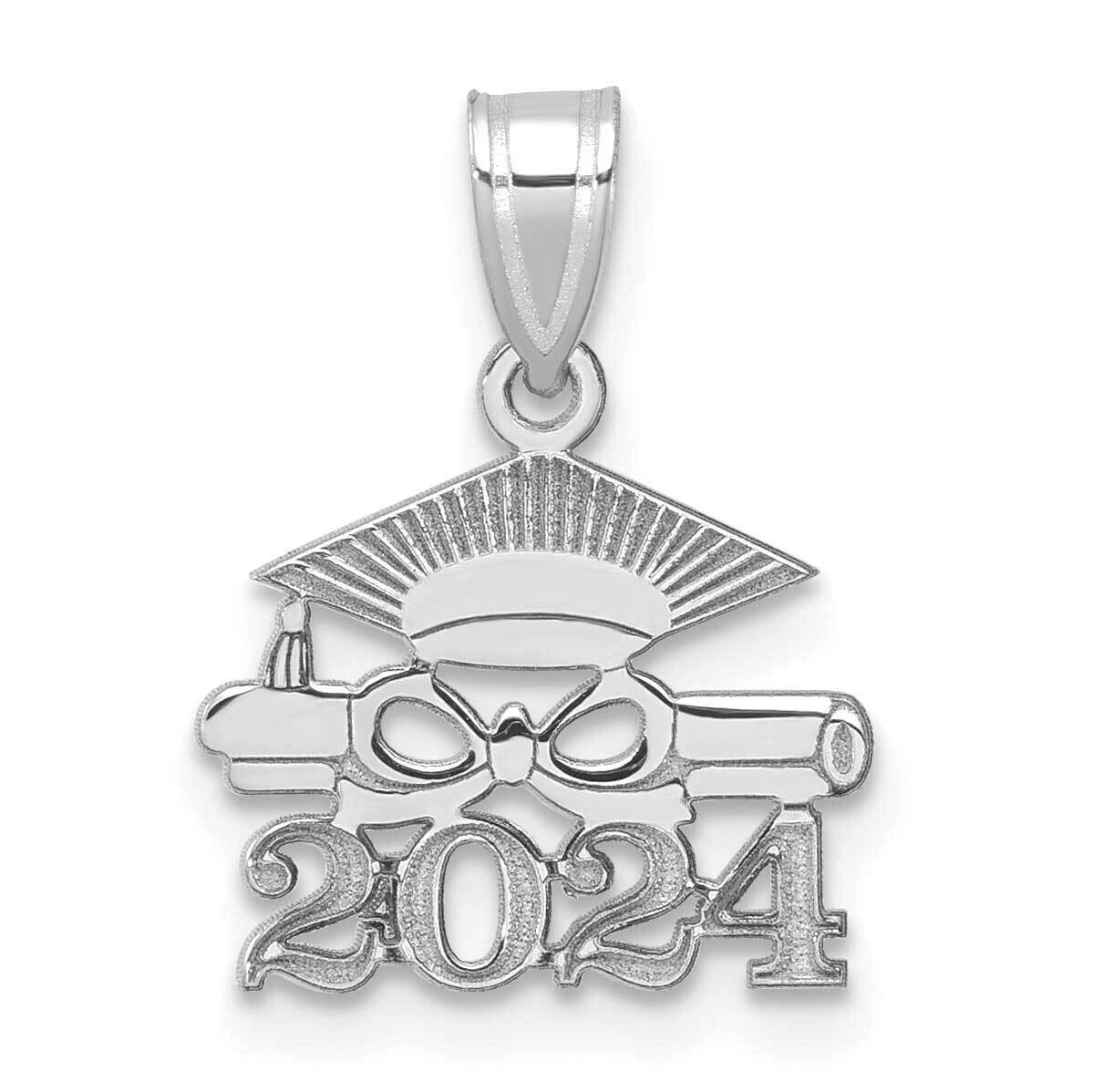 Graduation Cap Diploma 2024 Charm 14k White Gold YC1551W, MPN: YC1551W,