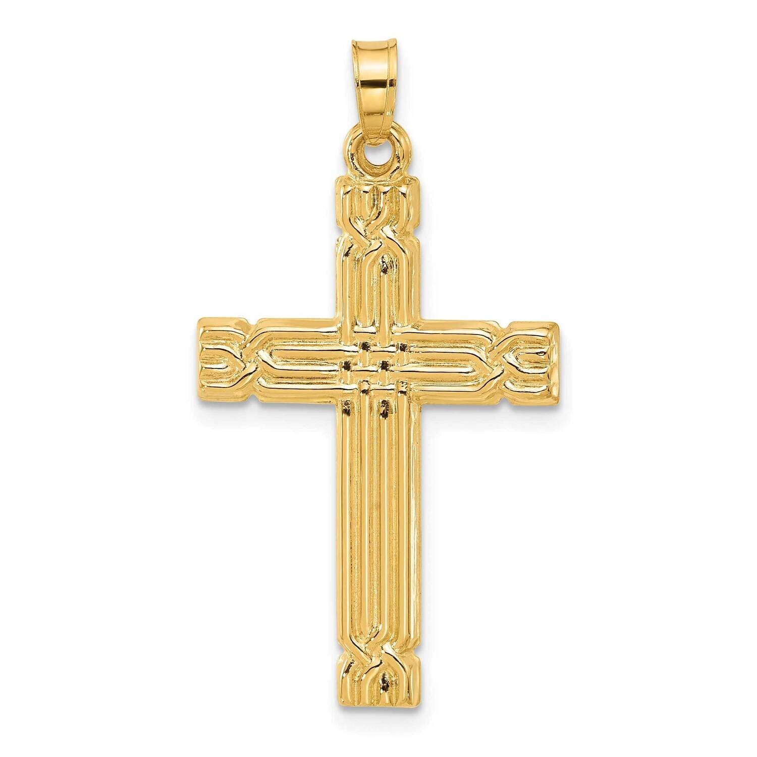 Grooved Hollow Cross Pendant 14k Polished Gold XR2083 by Men&#39;s Jewelry and Accessories, MPN: XR2083…