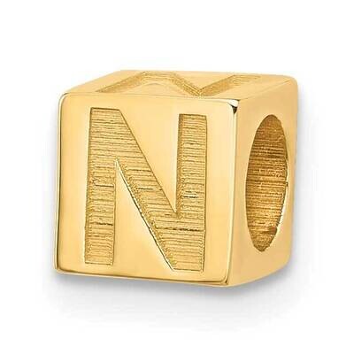 Alphabet Bead Letter N 14k Gold YSB100N, MPN: YSB100N,