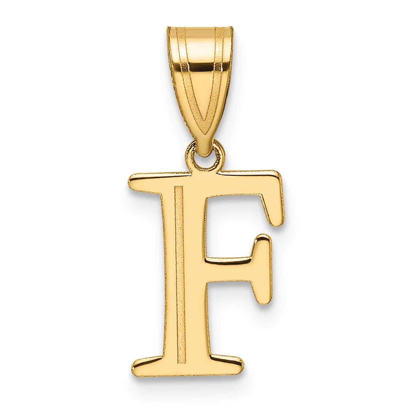 Etched Letter F Initial Pendant 14k Polished Gold YC1539F, MPN: YC1539F,