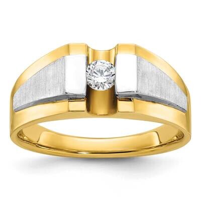 Ibgoodman Men&#39;s Polished Satin 1/4 Carat Diamond Complete Ring 14k Two-Tone Gold B58199-4YWAA by IB…