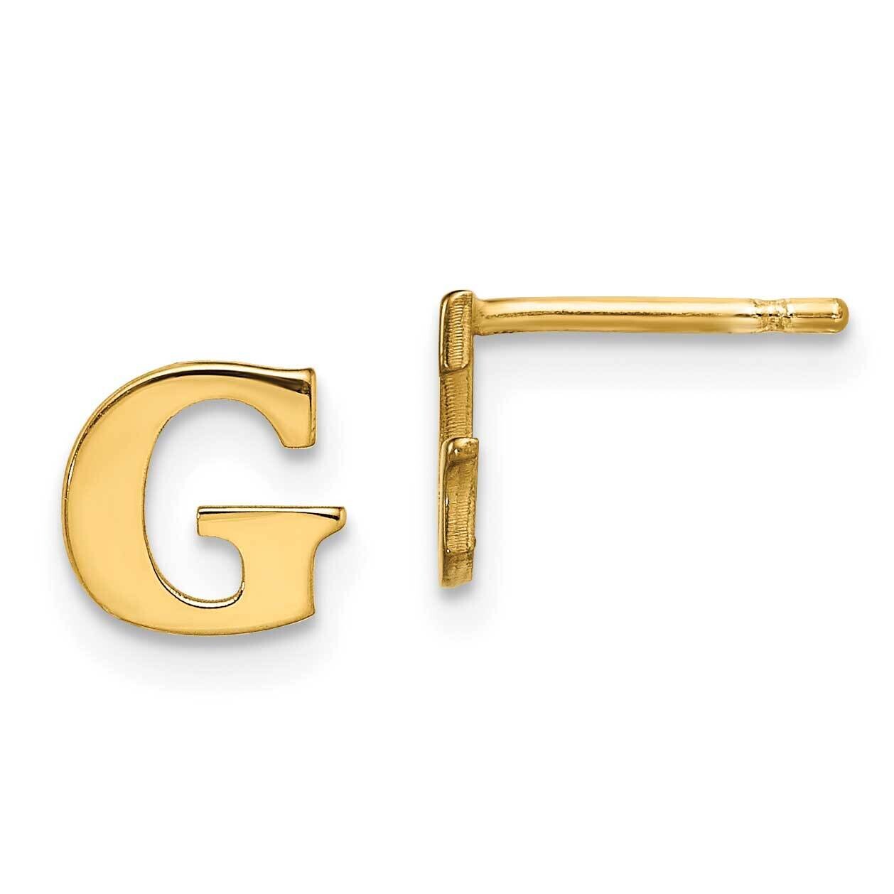 Gold-Plated Letter G Initial Post Earrings Sterling Silver XNE46GP/G, MPN: XNE46GP/G,