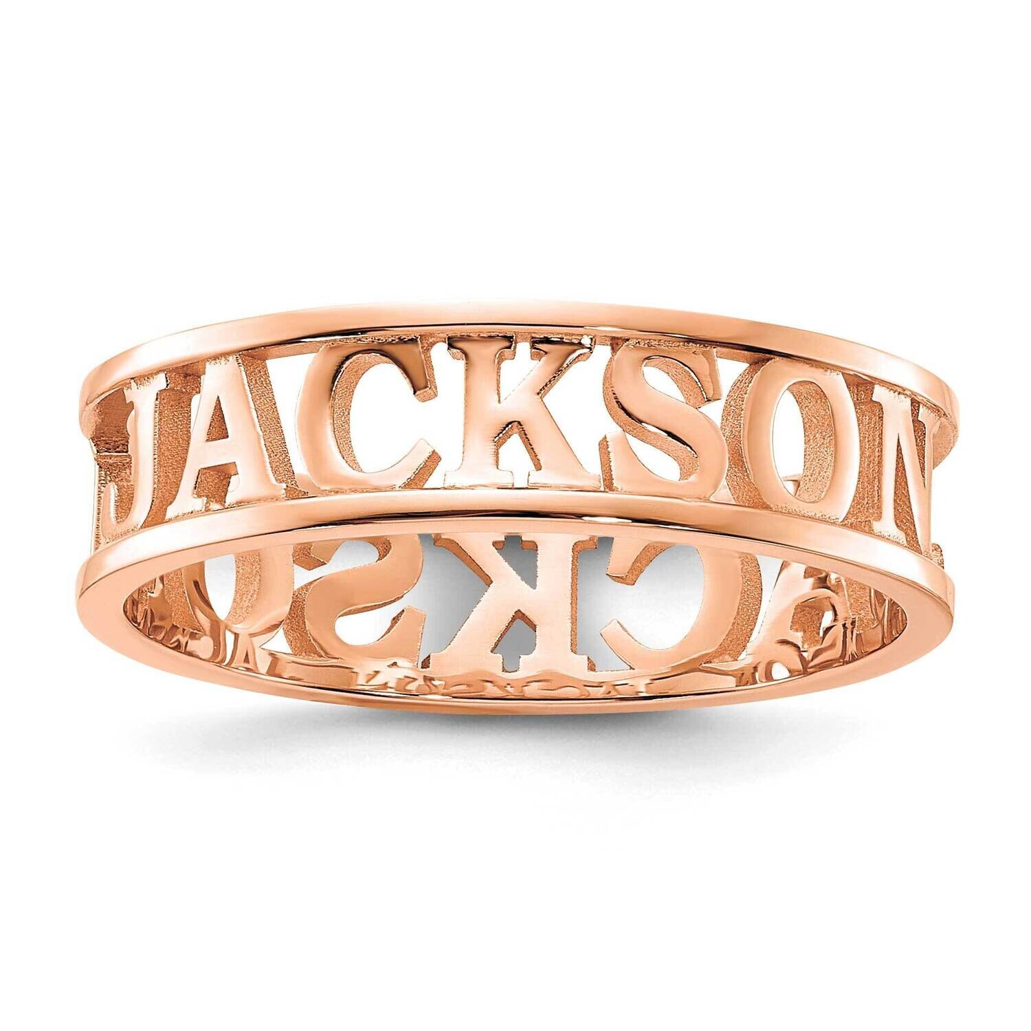 Rose-Plated Polished Name Ring Sterling Silver XNR61RP, MPN: XNR61RP,