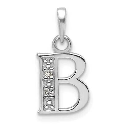 Diamond Letter B Initial Pendant 14k White Gold YC1541WB, MPN: YC1541WB,