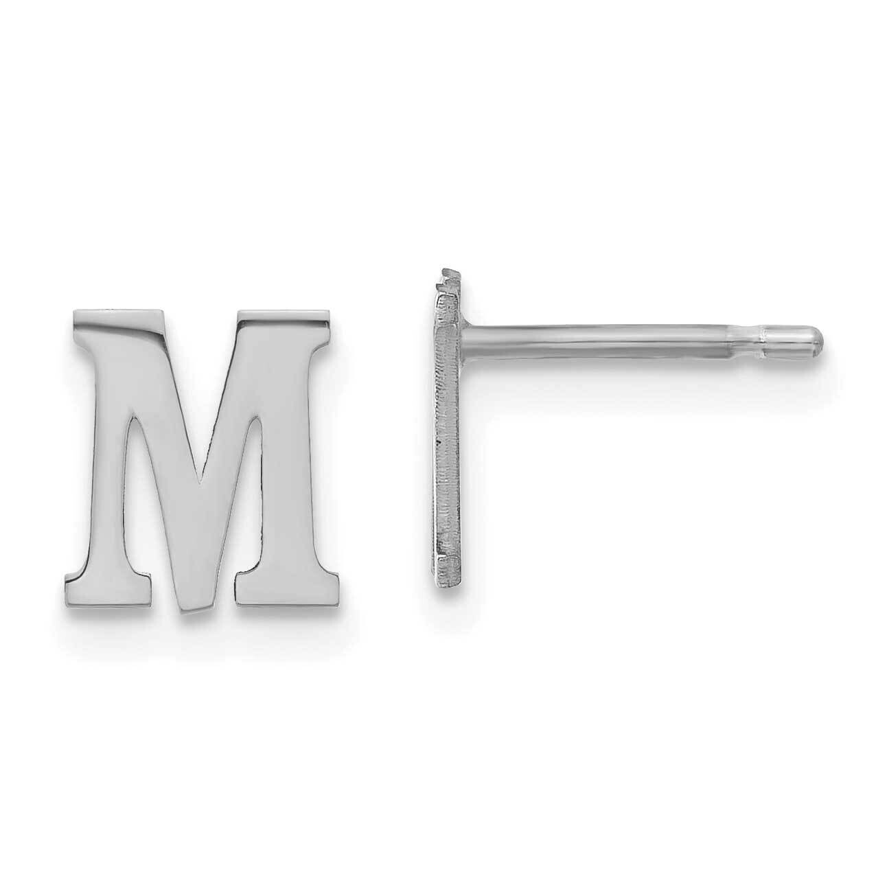 Letter M Initial Post Earrings Sterling Silver Rhodium-Plated XNE46SS/M, MPN: XNE46SS/M,