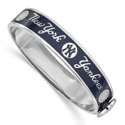 Mlb New York Yankees Enameled &amp; Crystal Hinged Bangle Stainless Steel YANHEB, MPN: YANHEB, 63440101…