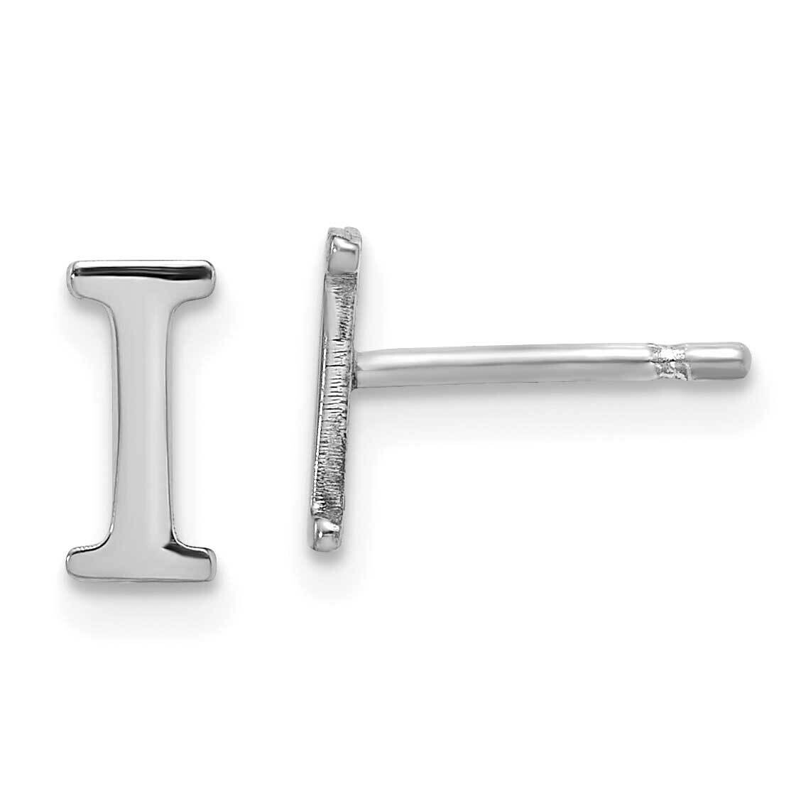 Letter I Initial Post Earrings Sterling Silver Rhodium-Plated XNE46SS/I