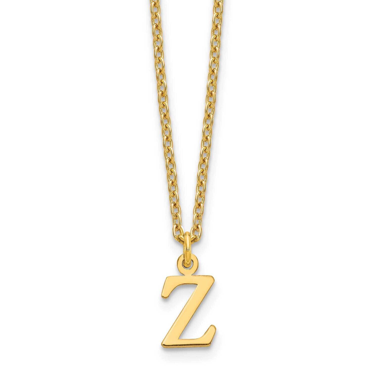 Gold-Plated Cutout Letter Z Initial Necklace Sterling Silver XNA727GP/Z, MPN: XNA727GP/Z,