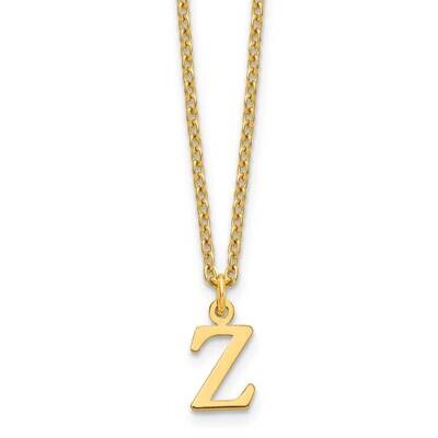 Gold-Plated Cutout Letter Z Initial Necklace Sterling Silver XNA727GP/Z, MPN: XNA727GP/Z,