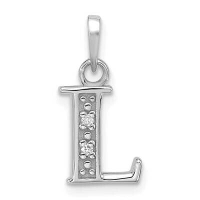 Diamond Letter L Initial Pendant 14k White Gold YC1541WL, MPN: YC1541WL,