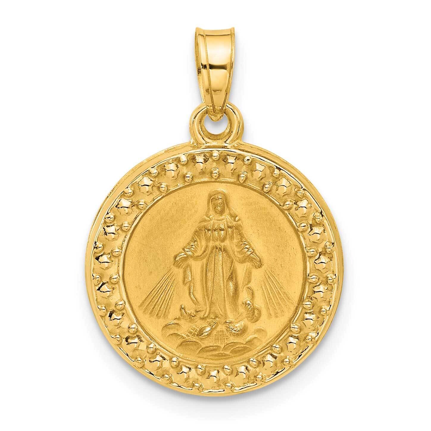 Hollow Miraculous Mary Plain Back Medal 14k Gold XR2108 by Men&#39;s Jewelry and Accessories, MPN: XR21…